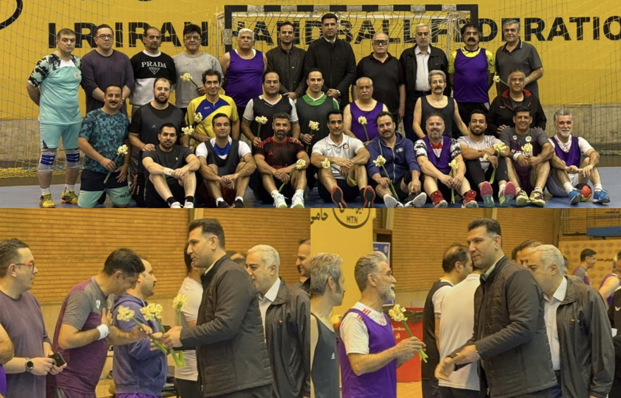 حضور رئیس فدراسیون هندبال در تمرین پیشکسوتان همزمان با ولادت حضرت علی(ع)